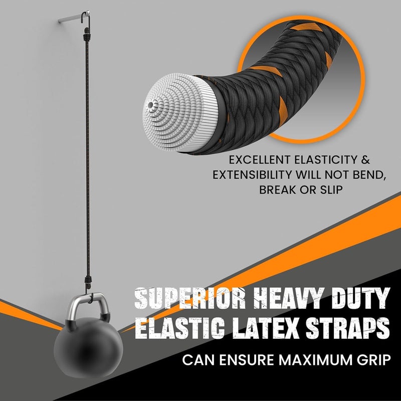 MARRTEUM Bungee Cords with Hooks 72 Inch Long Superior Latex Heavy Duty Elastic Straps [2PCS, Metal Hook] - Image 4